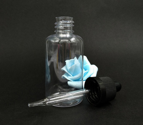 Botella de goteador de líquido transparente personalizada / botella de líquido con color de impresión