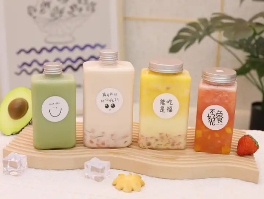 Botellas de té de burbujas de doble pared reutilizables con tornillo en las tapas