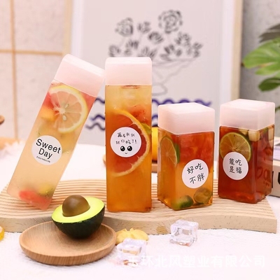 Jarrones de té de burbujas transparentes reutilizables a prueba de fugas con capacidad de 0,5 kg