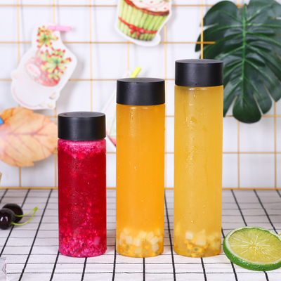 Botellas de plástico coloridas y duraderas para té de leche a prueba de fugas