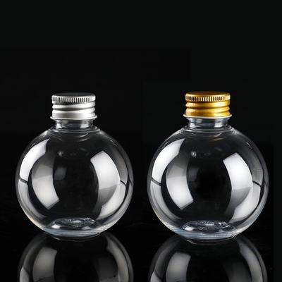 Botellas de plástico cristalinas con diseño redondo cuadrado moderno