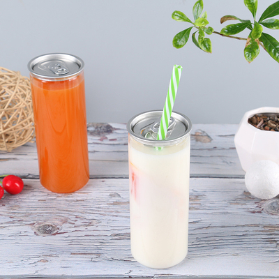 Botellas de té de leche de aislamiento de plástico transparente personalizables con tornillo en la tapa