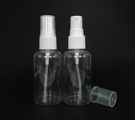 Botella de pulverización personalizada transparente de 100 ml PET con tapa de PP
