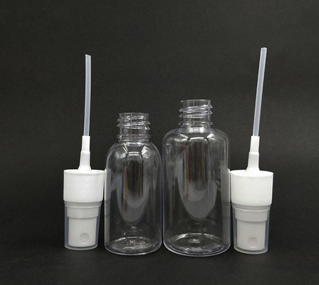 Botella de spray PET con superficie lisa y forma redonda
