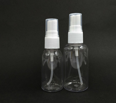 Botella de spray PET con superficie lisa y forma redonda