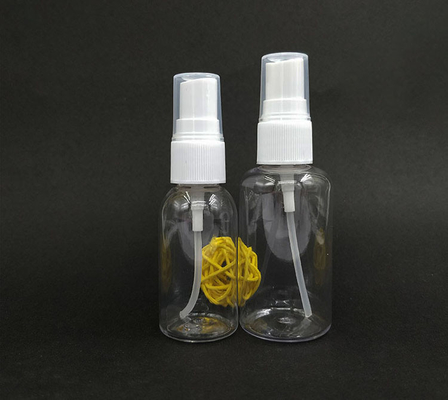 Botella de spray PET con superficie lisa y forma redonda