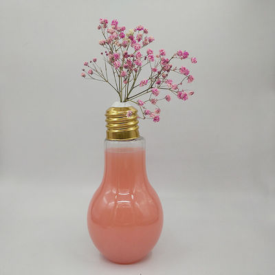 Botella de plástico en forma de bombilla robusta bombilla de luz botellas de bebida jugos de mascotas botellas de leche en demanda