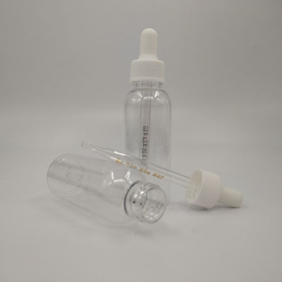Botellas de vidrio de plástico transparentes y negras para embalaje
