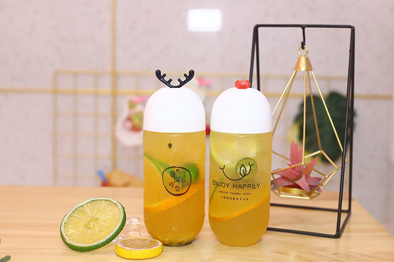 botellas de jugo de plástico a prueba de fugas de 250 ml con tornillo en las tapas