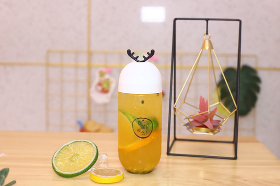 botellas de jugo de plástico a prueba de fugas de 250 ml con tornillo en las tapas