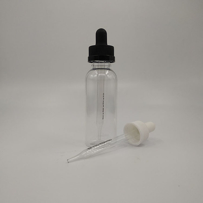 Botellas negras de vidrio transparente con tapa de tornillo para líquidos en varios ml 10-120