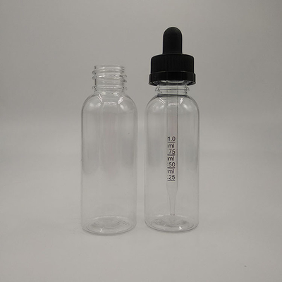 Botellas de dispensador de goteadores personalizados negros transparentes con goteador de tipo tapa