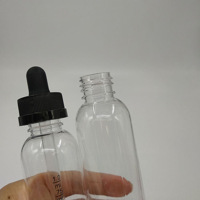 Botellas de dispensador de goteadores personalizados negros transparentes con goteador de tipo tapa