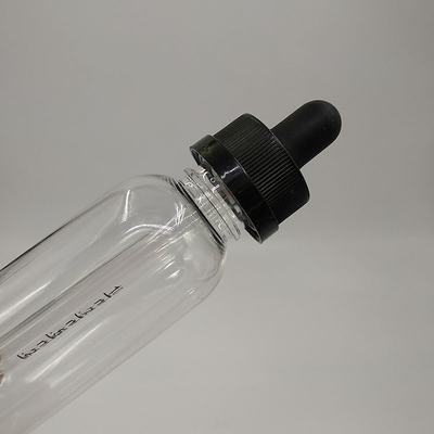 Botellas de dispensador de goteadores personalizados negros transparentes con goteador de tipo tapa