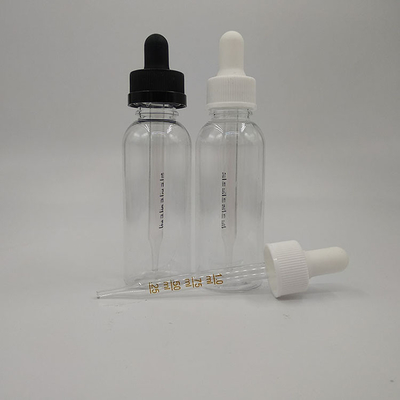Botellas de dispensador de goteadores personalizados negros transparentes con goteador de tipo tapa