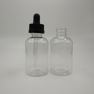 Botellas de goteo de plástico transparentes y negras personalizadas para sellar tipo tapa de tornillo