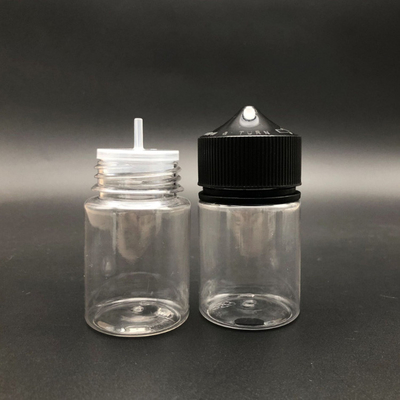 Botella de líquido redonda transparente de 100 ml con tapa de tornillo a prueba de niños e impresión de pantalla personalizada