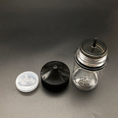 Botella de líquido redonda transparente de 100 ml con tapa de tornillo a prueba de niños e impresión de pantalla personalizada