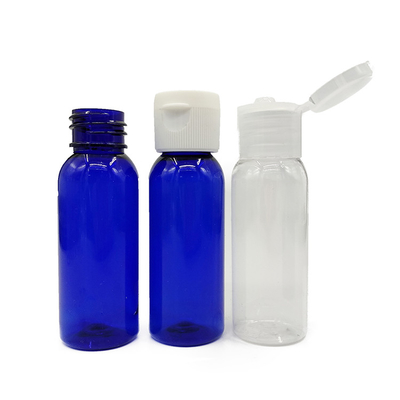 Botella de PET personalizada con tapa de vuelta transparente y loción masculina lista
