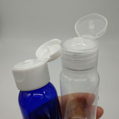 Botella de PET personalizada con tapa de vuelta transparente y loción masculina lista
