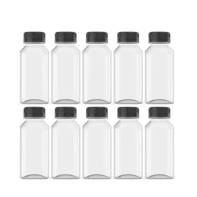 Botellas redondas de jugo de plástico con tapa Botellas de embalaje para jugo de mascotas Botellas de jugo de plástico