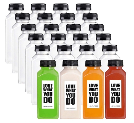 Botellas redondas de jugo de plástico con tapa Botellas de embalaje para jugo de mascotas Botellas de jugo de plástico