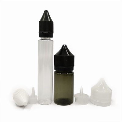 Botella transparente de líquido de 18 mm tamaño de cuello para almacenamiento fácil de líquido de E