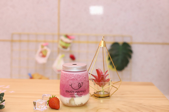 Botellas de té de leche transparentes a prueba de fugas con mango Mantenga la bebida segura y sin problemas