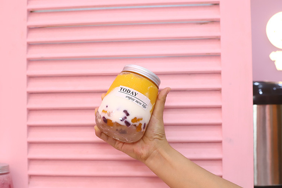 Botellas de té de leche transparentes a prueba de fugas con mango Mantenga la bebida segura y sin problemas