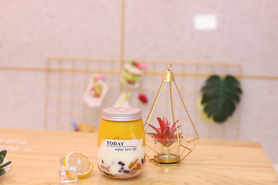 Botellas de té de leche transparentes a prueba de fugas con mango Mantenga la bebida segura y sin problemas