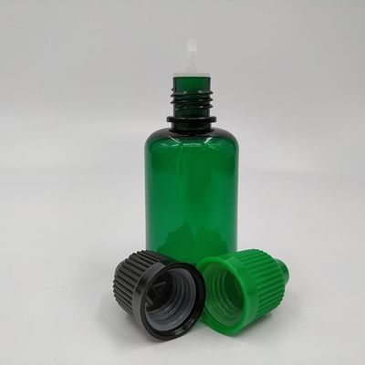 Botella de líquido de 18 mm de tamaño de cuello a prueba de niños con forma redonda y manejo de superficie de serigrafía