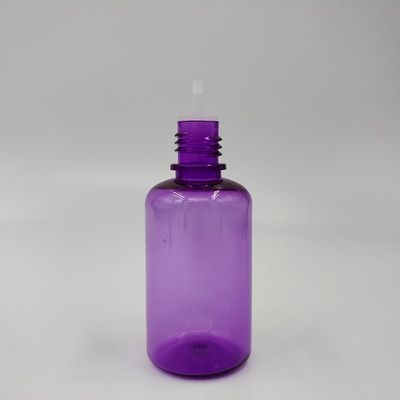 Botella de líquido de 18 mm de tamaño de cuello a prueba de niños con forma redonda y manejo de superficie de serigrafía