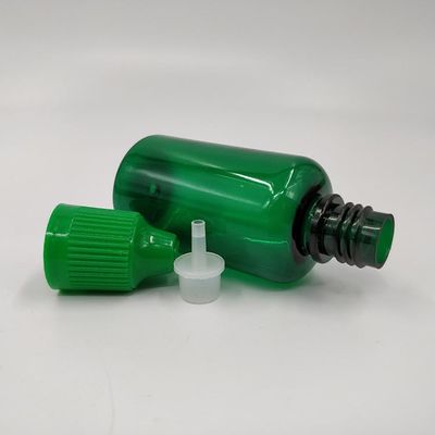 Botella de líquido de 18 mm de tamaño de cuello a prueba de niños con forma redonda y manejo de superficie de serigrafía