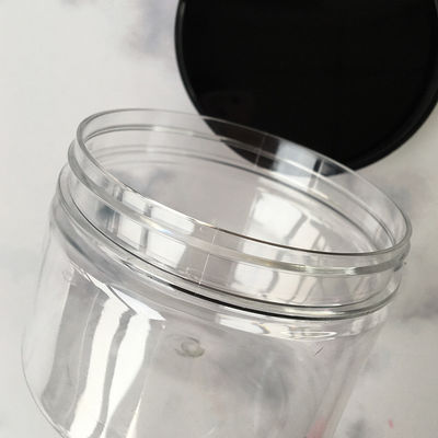 Tarros de PET transparentes de grado alimenticio en oferta con tapas de rosca. Tarro de plástico moderno para almacenamiento de alimentos con oferta especial