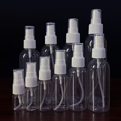 Botella de rociado PET transparente con superficie lisa Solución de embalaje profesional