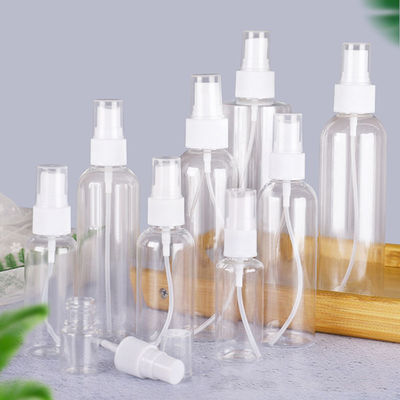 Botella de rociado PET transparente con superficie lisa Solución de embalaje profesional
