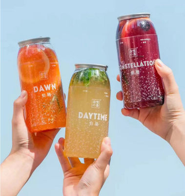 Favorito cerrado latas de plástico latas de plástico de bebidas latas de mascotas con tapa fácil de abrir con buena calidad