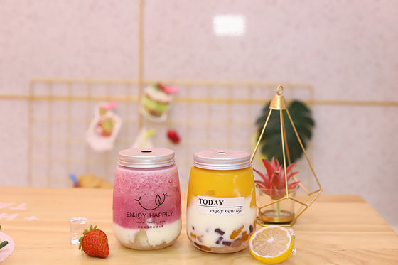 Botellas de té de leche de alta capacidad personalizadas con mango 120ml 250ml 350ml 500ml 1000ml