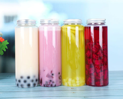 Plastic Milk Tea Bottles with Capacity of 120ml 250ml 350ml 500ml 1000ml in Clear