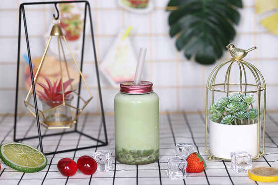 Botellas medianas de té con leche con asa e incluye agua, plástico duradero