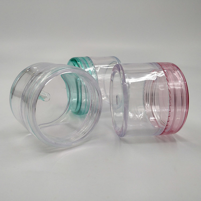 Contenedor cosmético de plástico con impresión personalizada, perfecto para la solución de embalaje de su marca