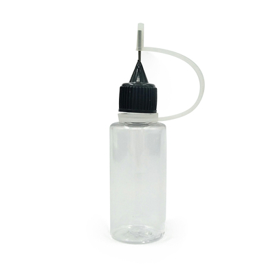 Botellas pequeñas con cuello a prueba de niños para líquidos, diseño transparente