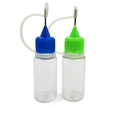 Botellas pequeñas con cuello a prueba de niños para líquidos, diseño transparente