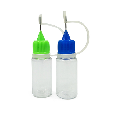 Botellas pequeñas con cuello a prueba de niños para líquidos, diseño transparente