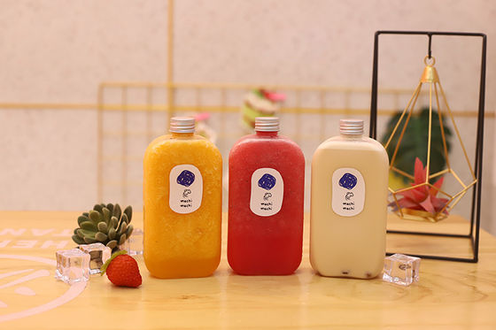 Botellas de té con leche de diseño cuadrado y redondo con función a prueba de fugas, capacidad de 0,5 kg