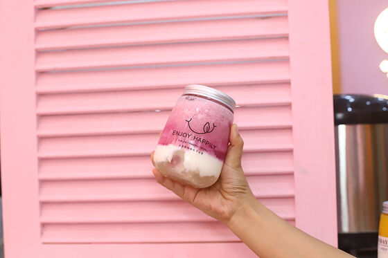 Botellas modernas de té con leche, tapa transparente de rosca, recipientes de plástico duraderos y reutilizables, ideales para envasar y almacenar bebidas