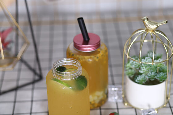 Manilla Botellas de té de leche de forma cuadrada redonda a prueba de fugas Perfecto para distribuidores y minoristas comerciales de bebidas