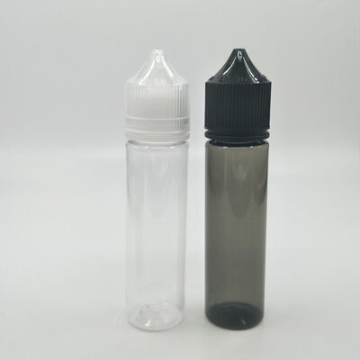 Botella transparente de líquido negro E con pantalla de impresión de superficie Manipulación y personalización Impresión de color ideal para el embalaje de productos de vape