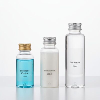 Botellas de plástico con tapa de tornillo reutilizables 150 ml 200 ml excelente opción para productos farmacéuticos y cosméticos