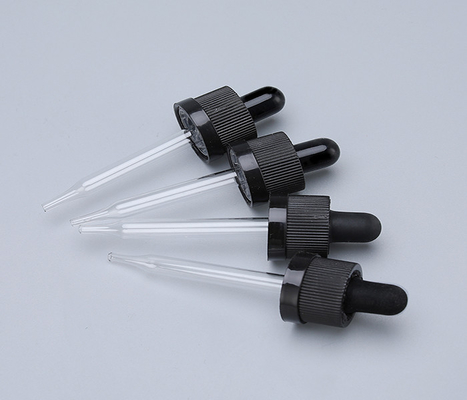 Botellas de gotero de plástico transparentes negras de 1 oz Tipo de tapa personalizada